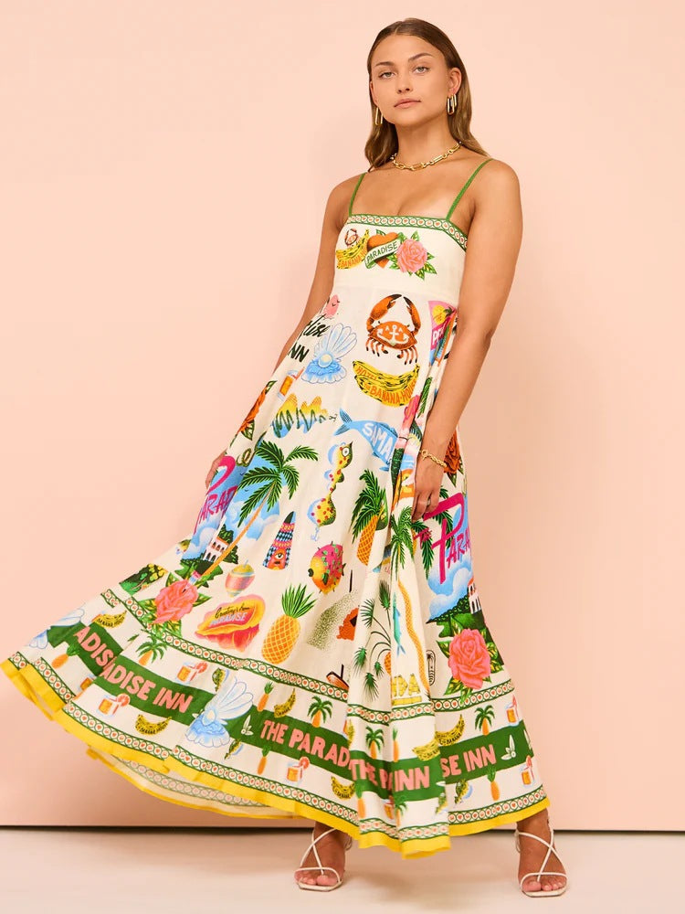 Sommer Print Maxikleid