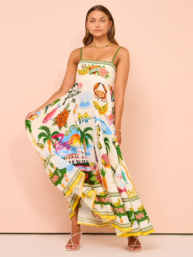 Sommer Print Maxikleid