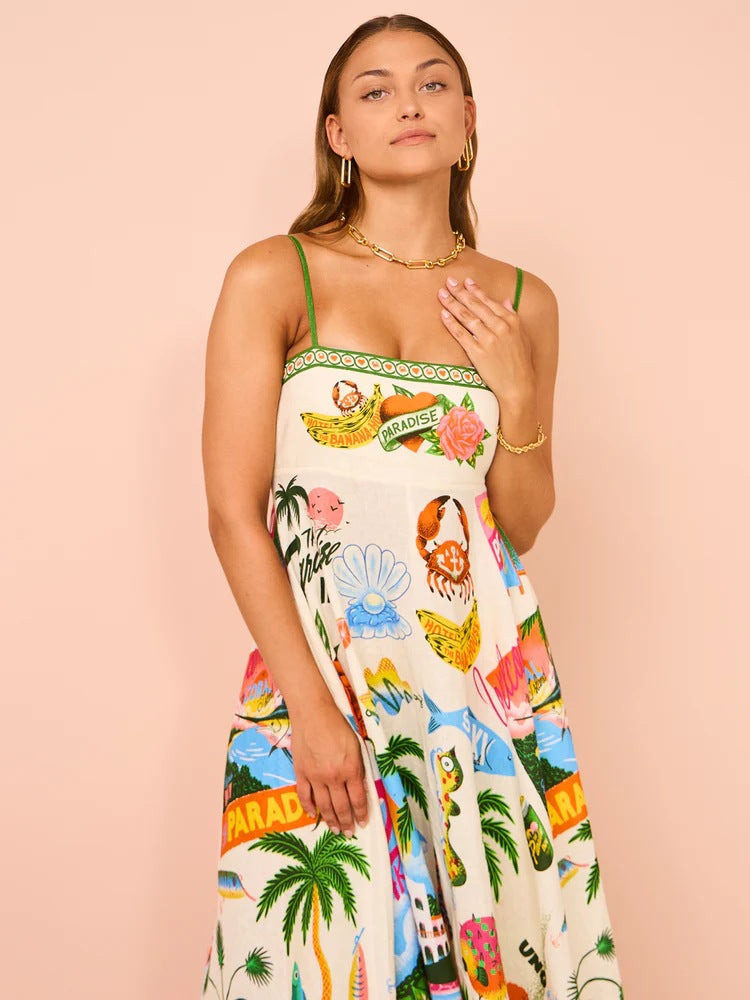 Sommer Print Maxikleid